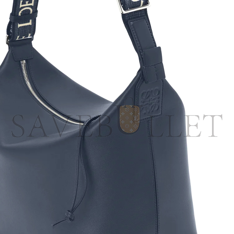LOEWE CUBI CROSSBODY BAG IN SUPPLE SMOOTH CALFSKIN AND JACQUARD B906K70X01 (44*30*18cm)